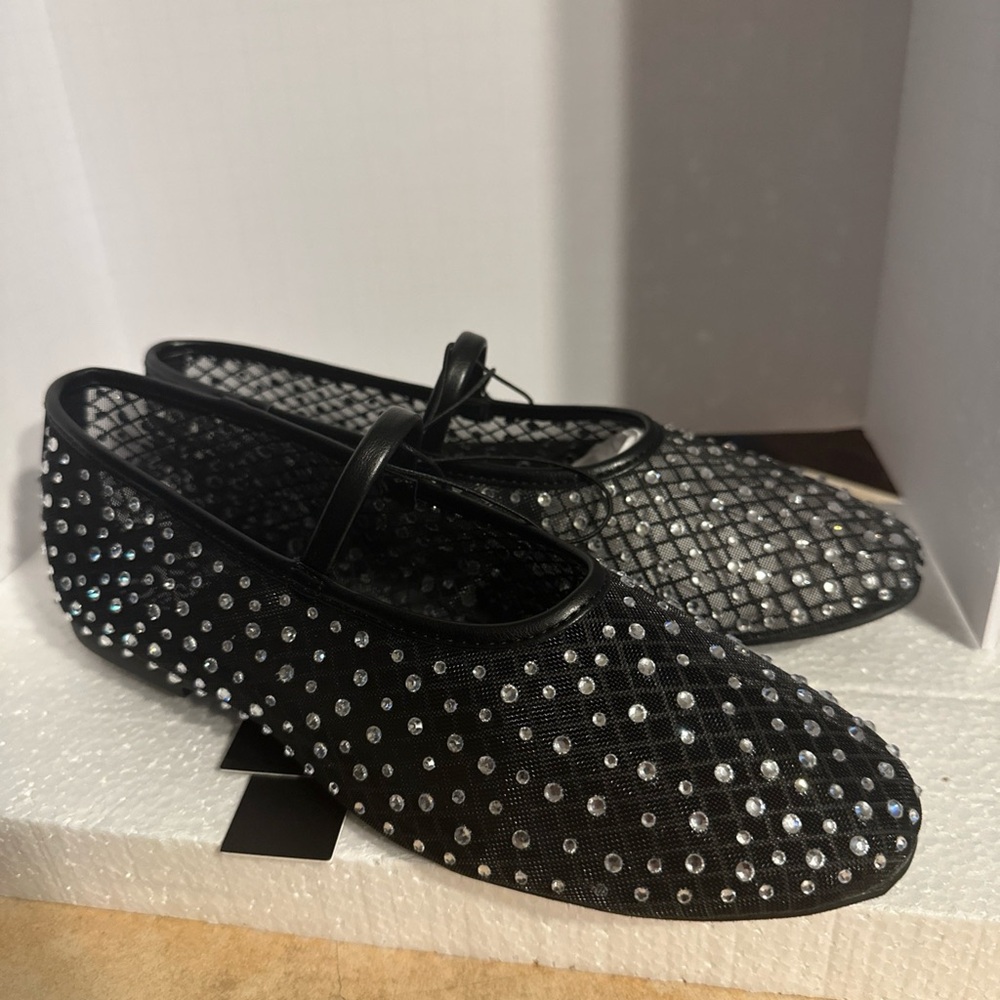 NYC Black Flats with Silver Accents